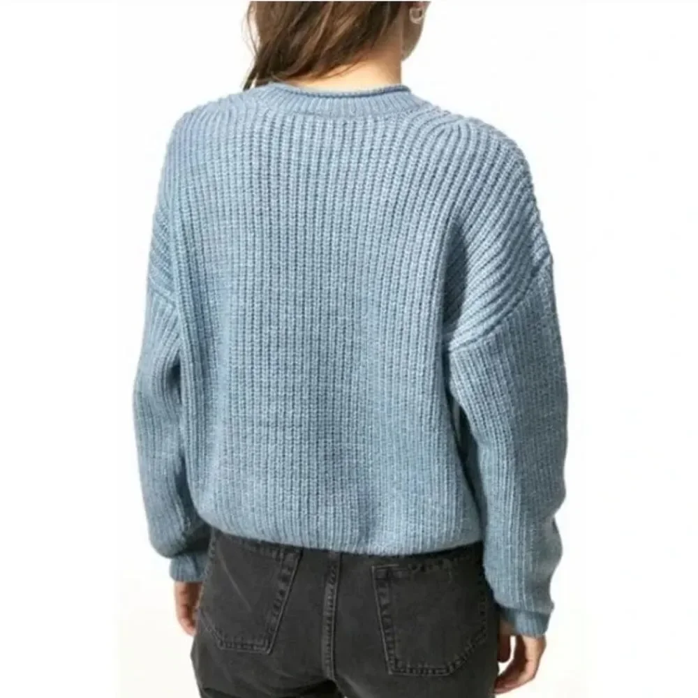 NEW BDG Urban Outfitters Fisherman Knit Sweater Blue Large
